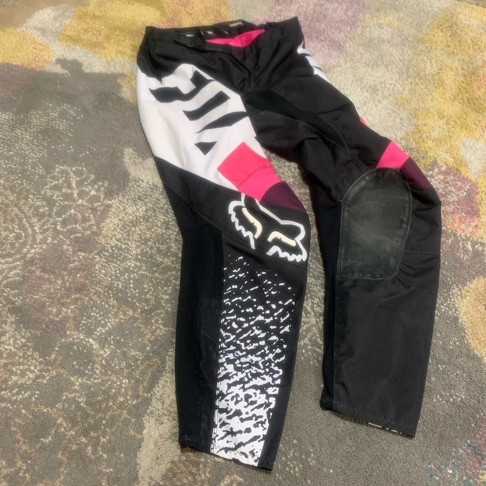Fox Racing 180 Off-Road MX Motocross ATV Pants Black/Pink/White Size 4